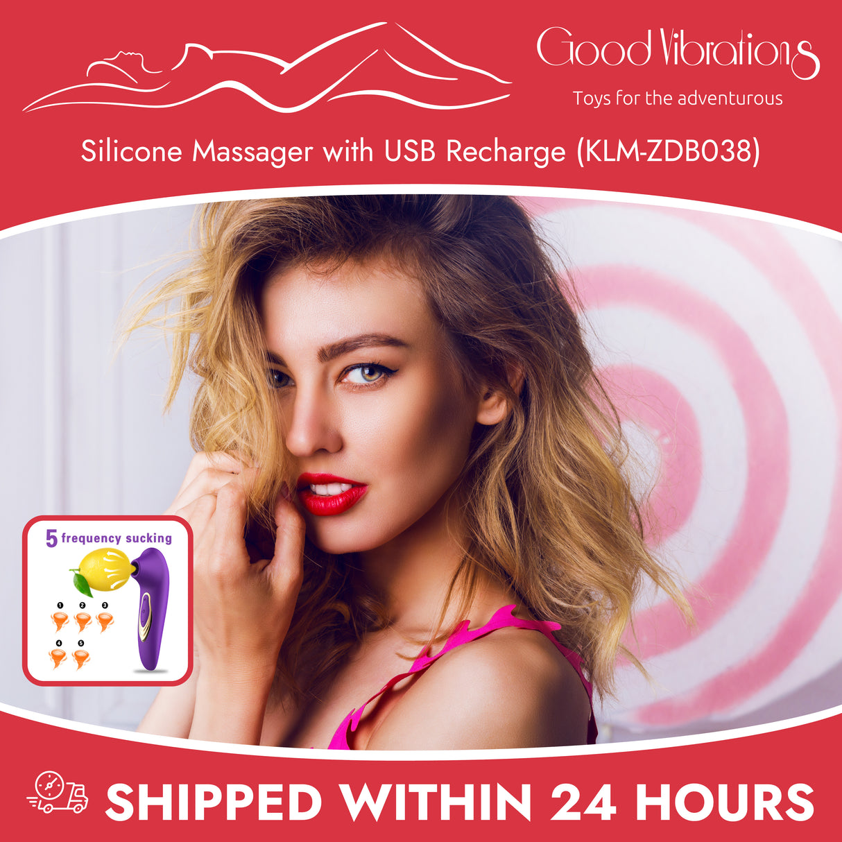 Silicone Massager with USB Recharge (KLM-ZDB038)