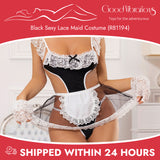 Black Sexy Lace Maid Costume (R81194)