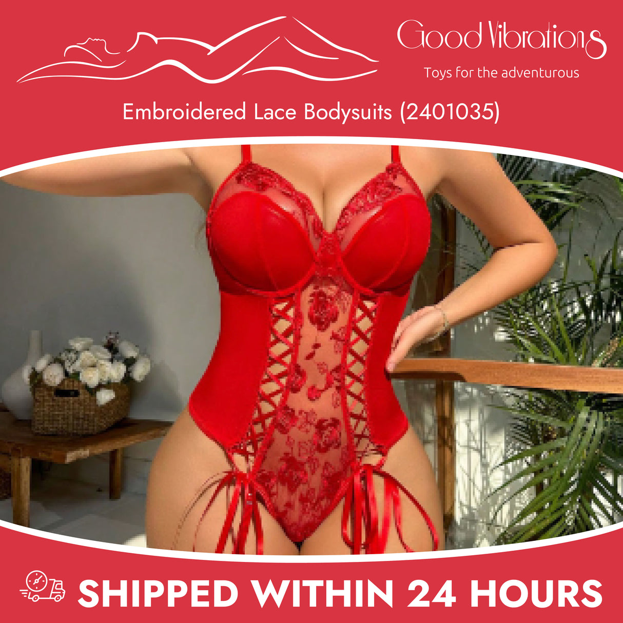 Romantic Wear (2401035) Red Lace Body Corset