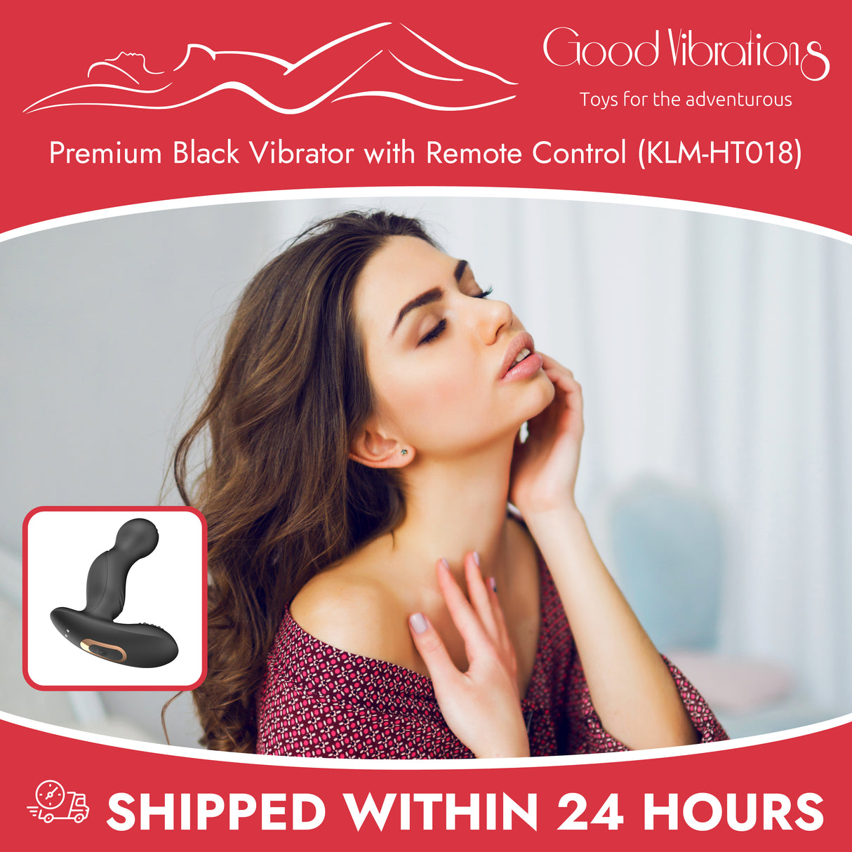 Premium Black Vibrator with Remote Control (KLM-HT018)
