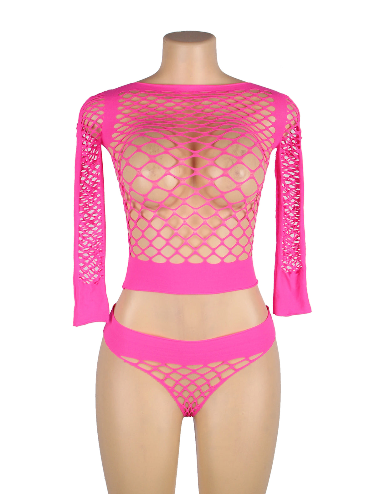 Romantic Wear (H3534-1) Two-piece Pink Fishnet