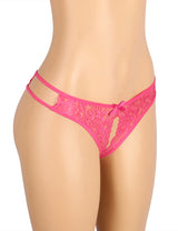 Rose Sexy Open Crotch Lace Bow Panty (P5267-3)