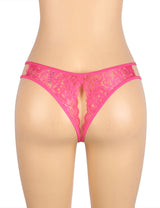 Rose Sexy Open Crotch Lace Bow Panty (P5267-3)