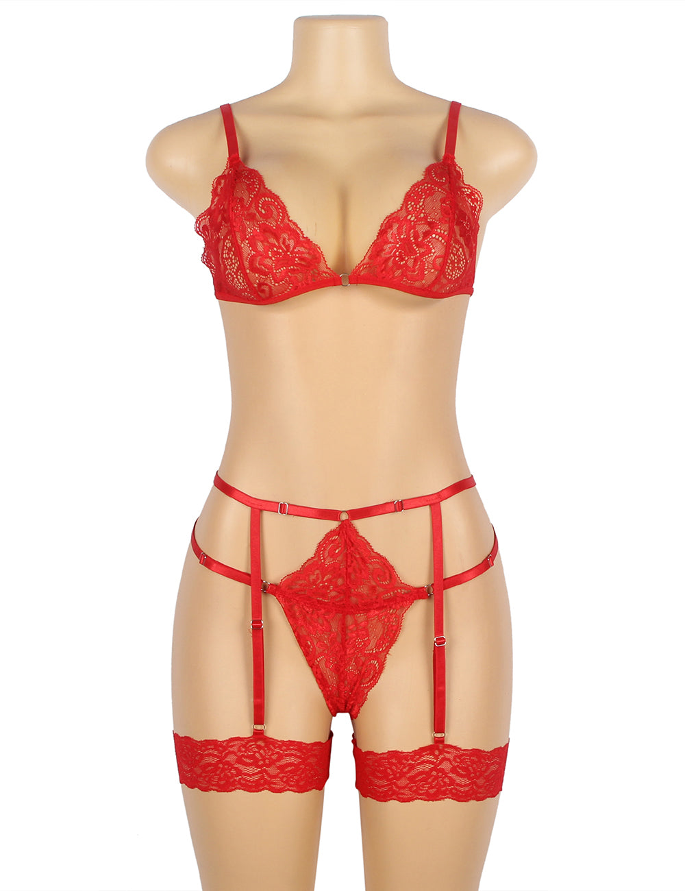 Romantic Wear (R81138-2) Two-piece Red Lace Leg Garter Belt