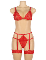 Romantic Wear (R81138-2) Two-piece Red Lace Leg Garter Belt