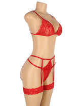 Romantic Wear (R81138-2) Two-piece Red Lace Leg Garter Belt
