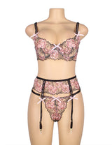 Romantic Wear (R81141) Two-piece Pink Lace Leg Garter Belt