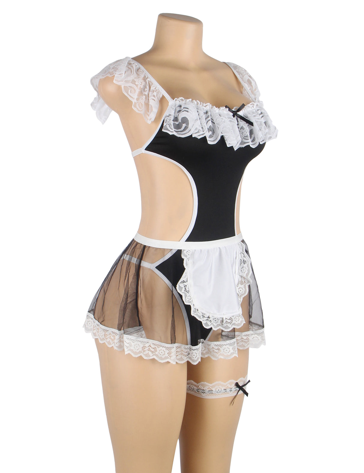 Black Sexy Lace Maid Costume (R81194)