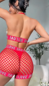 Elastic Band Fishnet Lingerie Sets (2305018)